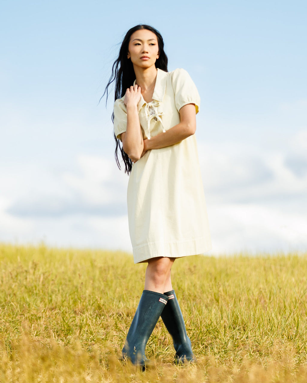 Demure Denim Dress